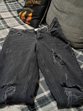Men's Asos Black Distressed Jeans-a2
